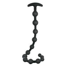 NMC 19 INCH RIBBED SILICONE ANAL BEADS BLACK
